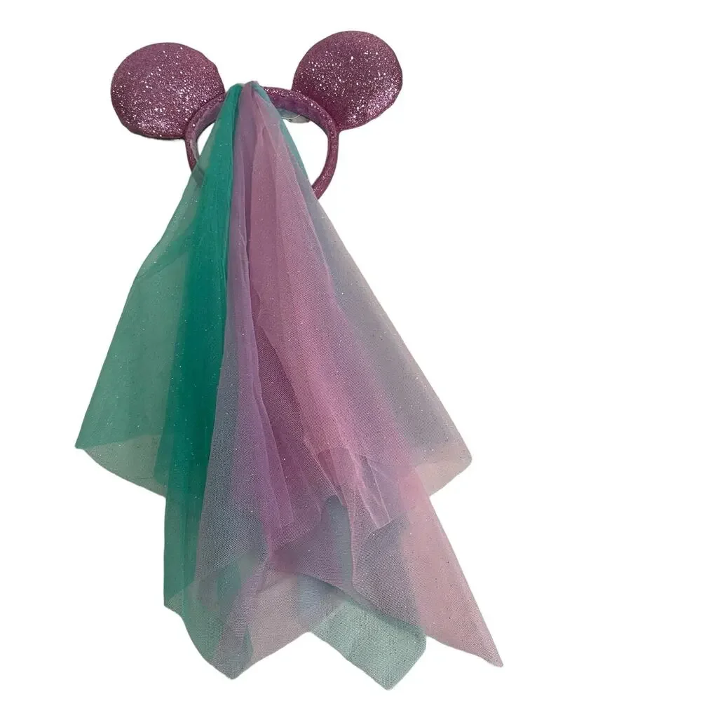Disney Parks Minnie Mouse Butterfly Fairy Wings Ears Headband with Veil